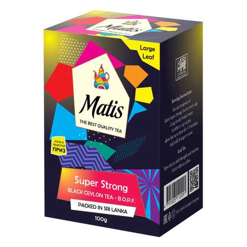Чай весовой черный Матис Super Strong B.O.P.F. 100 г в Слата