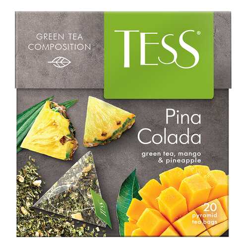 Чай зеленый в пирамидках Tess Pina Colada 20 пакетиков в Слата