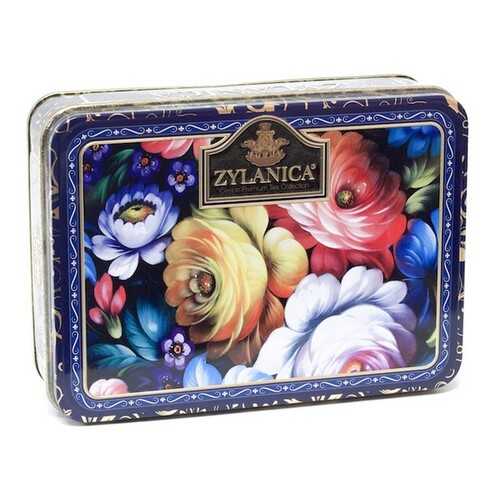 Чай Zylanica Blue шкатулка с цветами черный листовой Super Pekoe 100 г в Слата