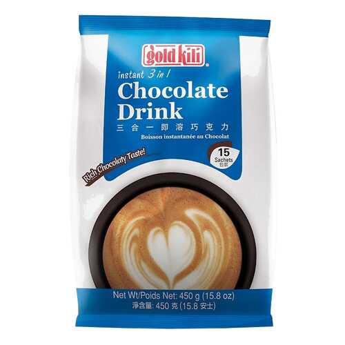 Горячий шоколад Chokolate Drink 3в1 Gold Kili 15 стиков по 30 г в Слата