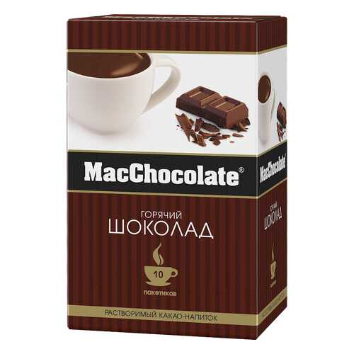 Какао-напиток растворимый т.з. MacChocolate, картонная упаковка 20г*10*10 блок в Слата
