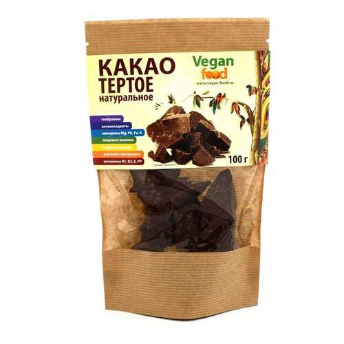 Какао-тертое Vegan Food натуральное 100 г в Слата