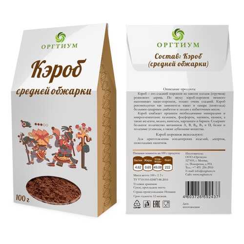 Кэроб Оргтиум средней обжарки 100 г в Слата