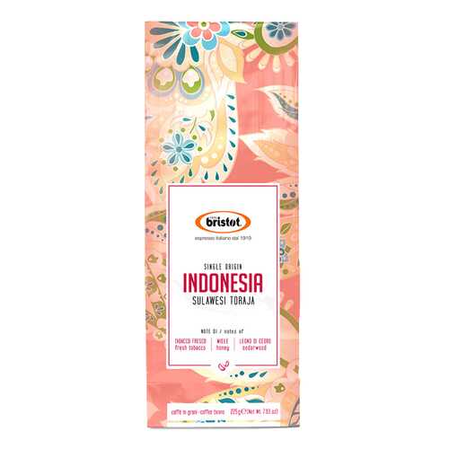 Кофе Bristot Indonesia Toraja в зернах 225 г в Слата