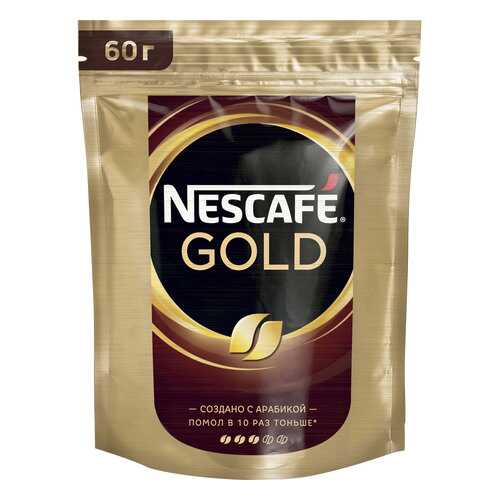 Кофе растворимый Nescafe gold сублимированный пакет 60 г в Слата