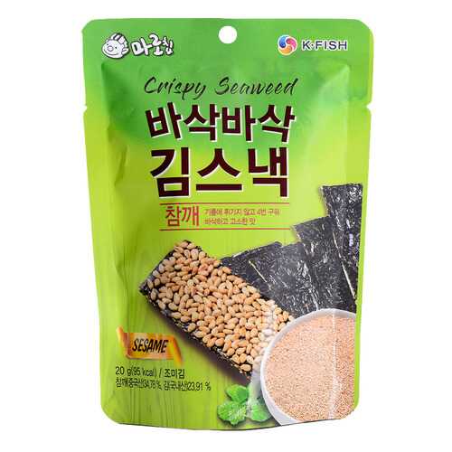 Чипсы хрустящие Marochip из морских водорослей с кунжутом 20 г в Слата
