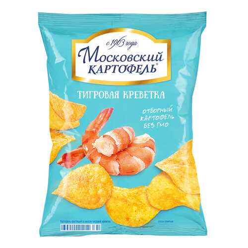Чипсы картофельные Московский картофель тигровая креветка 150 г в Слата