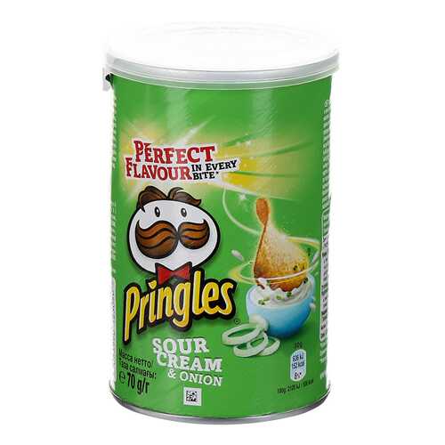 Чипсы картофельные Pringles со вкусом сметаны и лука 70 г в Слата