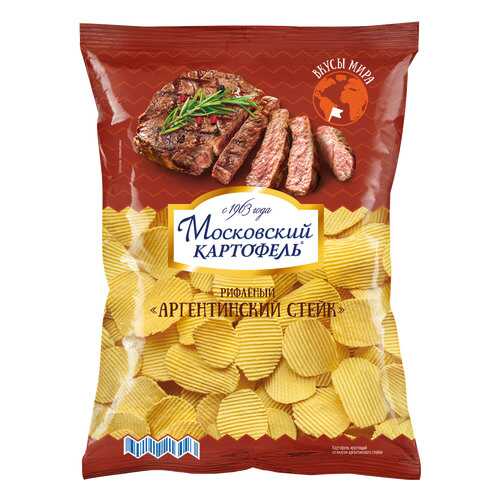 Чипсы картофельные рифленые Московский картофель аргентинский стейк 150 г в Слата
