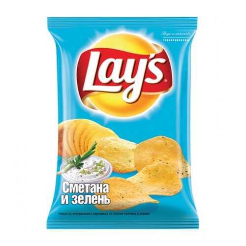 Чипсы Lay's из натурального картофеля сметана, зелень 90 г в Слата