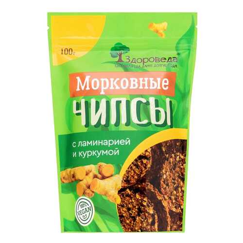 Чипсы морковные Здороведа с ламинарией и куркумой 100 г в Слата