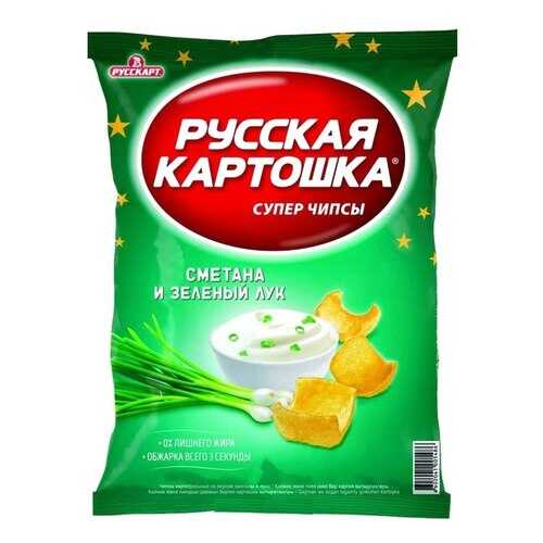 Чипсы Русская картошка Сметана и зеленый лук 50г в Слата