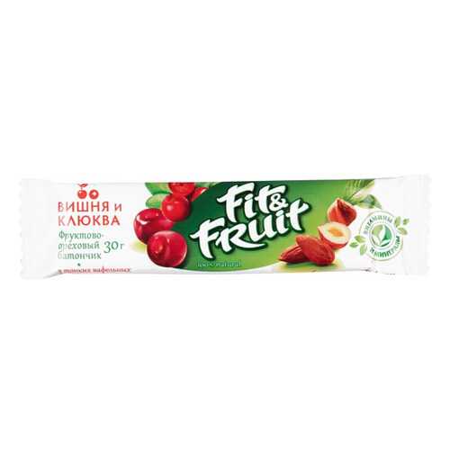 Батончик фруктово-ореховый Fit&Fruit вишня и клюква 30 г в Слата
