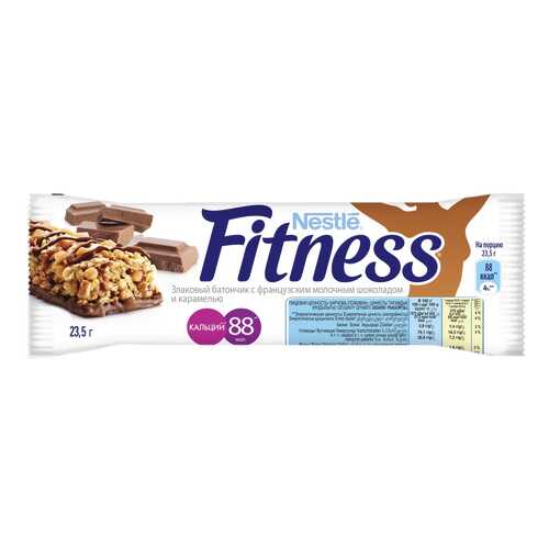 Батончик Nestle fitness злаковый с французским молочным шоколадом и карамелью 23.5 г в Слата