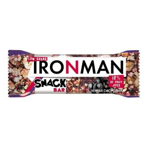 Батончик Snack Bar Ironman черная смородина и темная глазурь без сахара 40 г в Слата