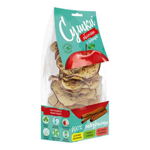 Чипсы фруктовые Биопродукты сушки яблочные с корицей 30 г в Слата