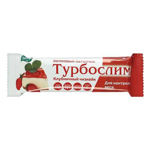 Турбослим Эвалар батончик клубничный чизкейк белковый 50 г в Слата