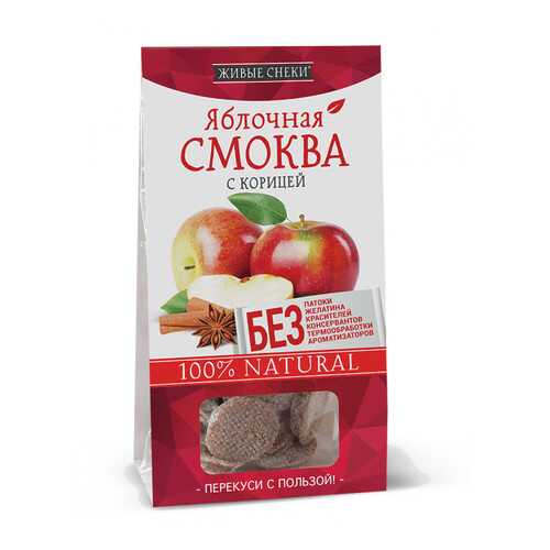 Яблочная смоква Живые снеки с корицей 4*60 г в Слата