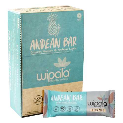 Злаково-фруктовые батончики Wipala Snacks ананас-киноа 16 шт по 35 г в Слата
