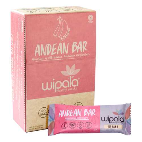 Злаково-фруктовые батончики Wipala Snacks банан-киноа 16 шт по 35 г в Слата
