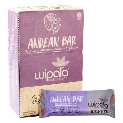 Злаковые батончики Wipala Snacks какао-киноа 16 шт по 35 г в Слата