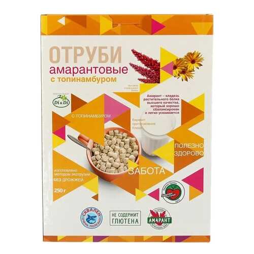 Отруби Di&Di амарантовые безглютеновые с топинамбуром 195 г в Слата