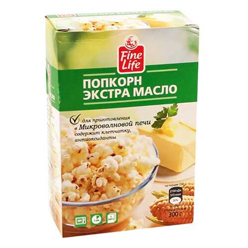 Попкорн Fine Life экстра масло 100 г 3 штуки в Слата