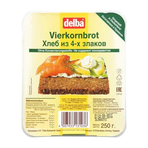 Хлеб DELBA Цельнозерновой из 4-х злаков 250г в Слата
