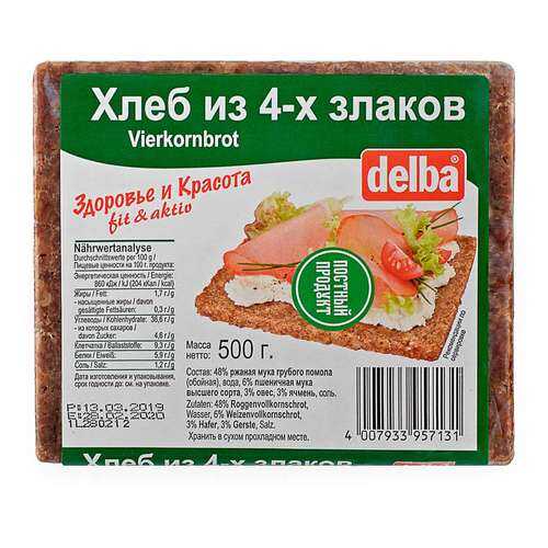 Хлеб Delba из 4-х злаков, 500 гр. в Слата