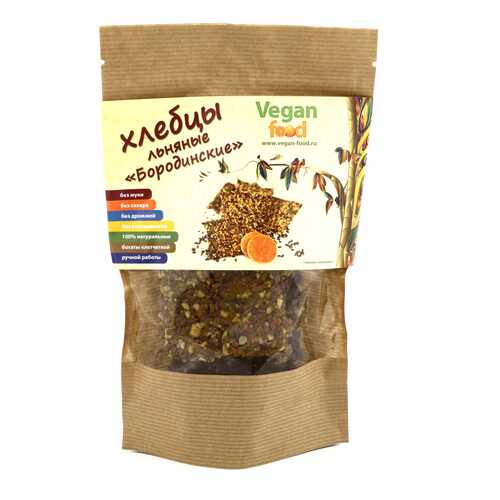Хлебцы льняные Vegan-food бородинские 100 г в Слата