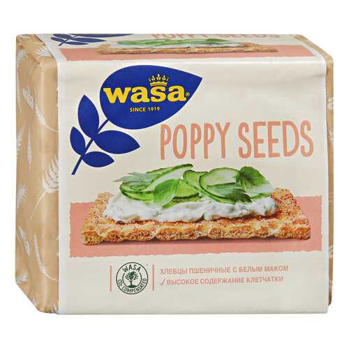 Хлебцы Wasa Poppy Seeds пшеничные с белым маком 240 г в Слата
