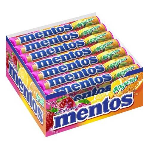 Драже Mentos фрукты жевательное 21*37 г в Слата