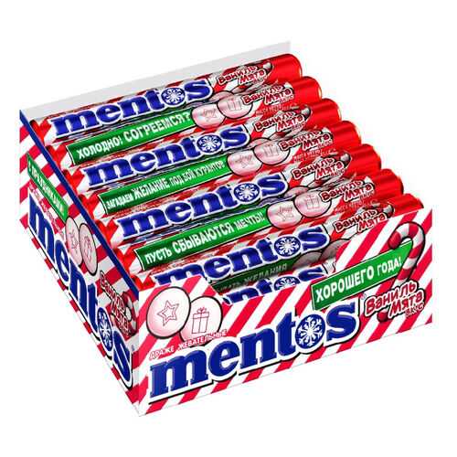 Драже Mentos ваниль, мята жевательное 21*37 г в Слата