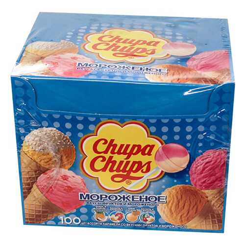 Карамель Chupa Chups мороженное ассорти 12 г 100 штук в Слата