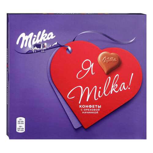 Конфеты Milka молочный шоколад с ореховой начинкой 110 г в Слата