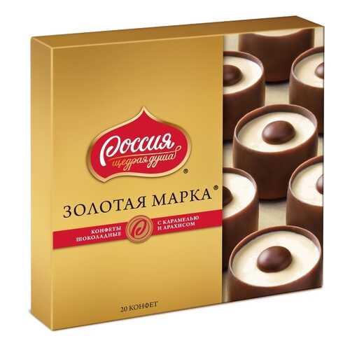Конфеты шоколадные Золотая Марка с карамелью и арахисом 184 г в Слата