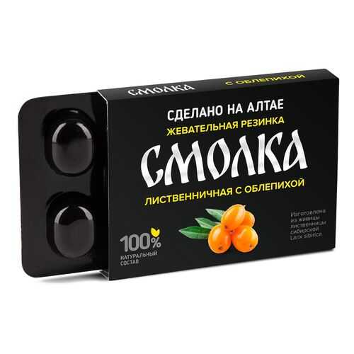 Смолка таежная лиственничная с облепихой 5 шт 0.8 г в Слата