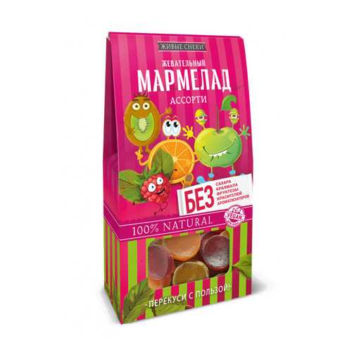 Мармелад Живые снеки Ассорти, 3 шт по 70г. в Слата