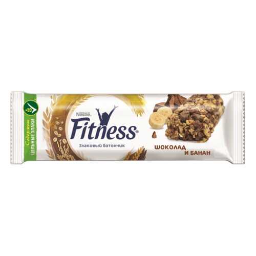 Батончик Nestle Фитнес злаковый с кусочками шоколада, банана 23.5 г в Слата