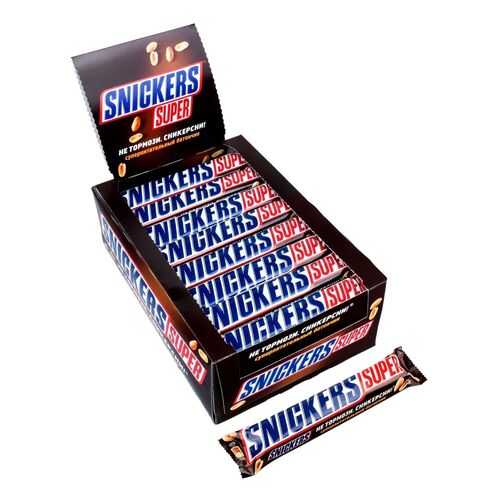 Батончик шоколадный Snickers Super коробка 32 штуки по 95 г в Слата