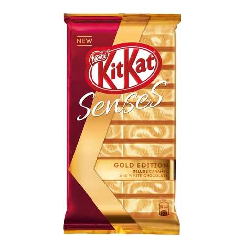 Карамельный белый и молочный шоколад KitKat Senses Gold Edition Deluxe Caramel 112 г в Слата