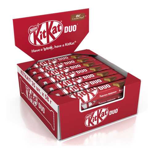 Молочный шоколад Kit Kat с хрустящей вафлей 35 штук по 58 г в Слата