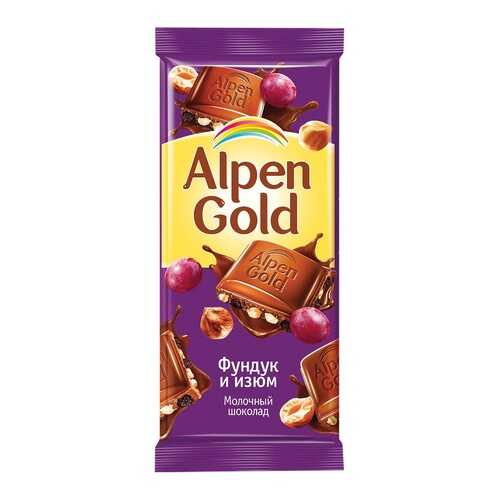 Шоколад ALPEN GOLD молочный фунд/изюм 90г*5 шт в Слата