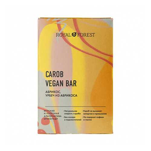 Шоколад Carob Vegan Bar Абрикос, урбеч абрикосовый Royal Forest 50 г в Слата