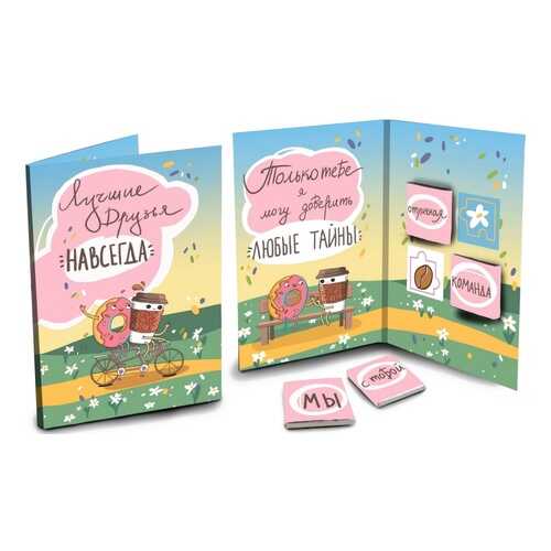 Шоколад Chokocat Лучшие друзья, молочный, открытка, 20 гр в Слата