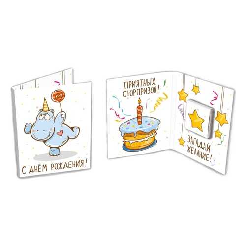 Шоколад Chokocat С днем рождения, молочный, мини-открытка, 5 гр в Слата