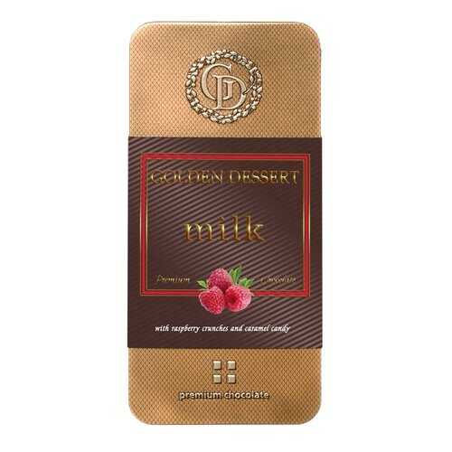 Шоколад Golden Dessert Milk молочный с кранчами малины и леденовой карамелью 100 г в Слата