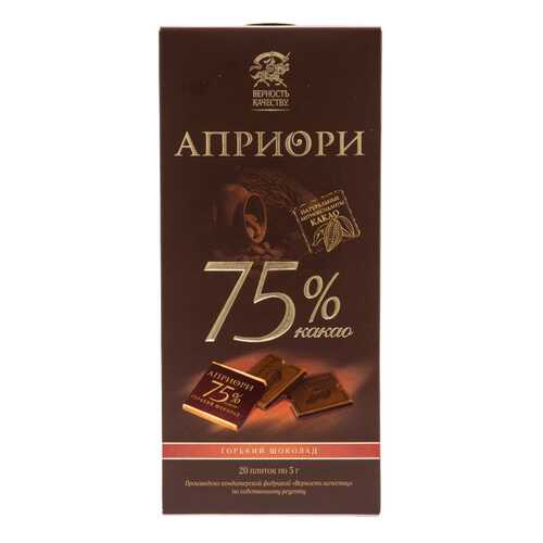 Шоколад горький Верность качеству априори 75% какао 100 г в Слата