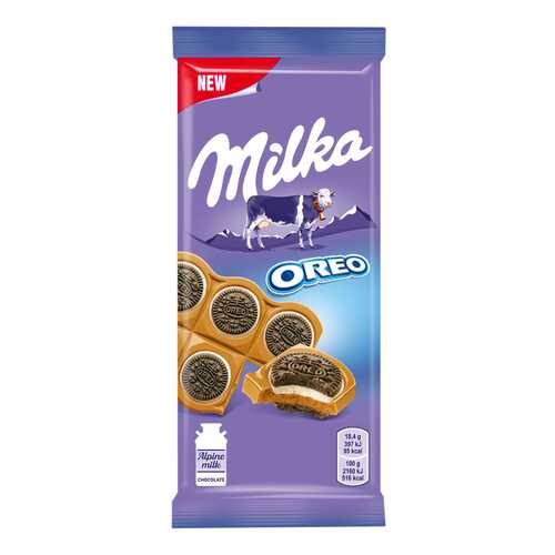 Шоколад молочный Milka печенье орео со вкусом ванили 92 г в Слата