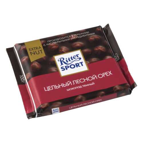 Шоколад тёмный Ritter Sport extra nut цельный лесной орех 100 г в Слата
